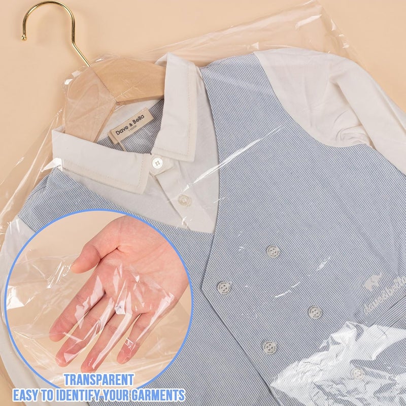 AYZTKUX 97 Pack Dry Cleaner Bags, (45x70cm) Clear Dry Cleaning Bags for Hanging Clothes, Garment Bags for Short or Children's Clothes - Image 4